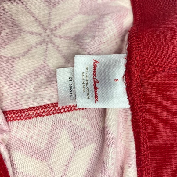 HANNA ANDERSSON Long John Scandi Red Snowflake Pajama Set Unisex Top M /Pant S - Picture 9 of 11